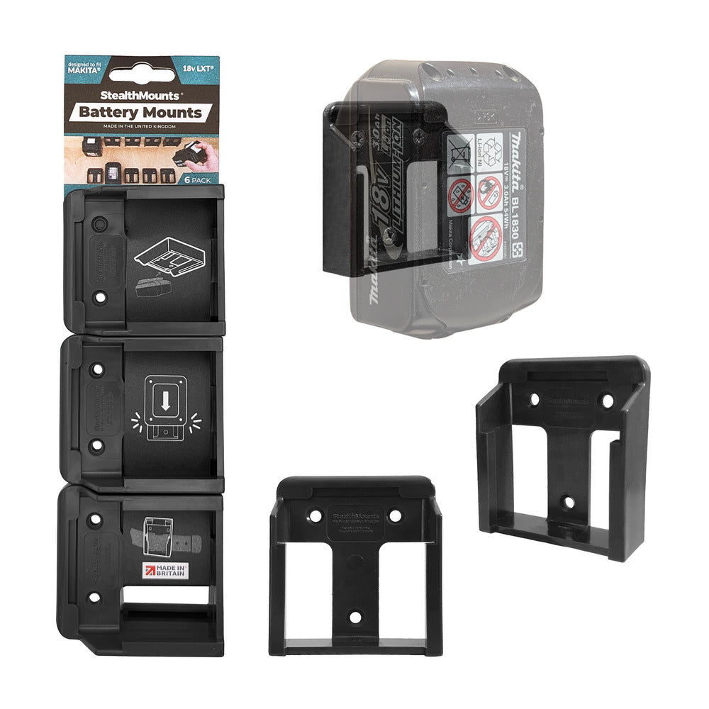 STEALTHMOUNTS_電池收納座-MAKITA牧田18V用_黑色-6入(BM-MK18-6)