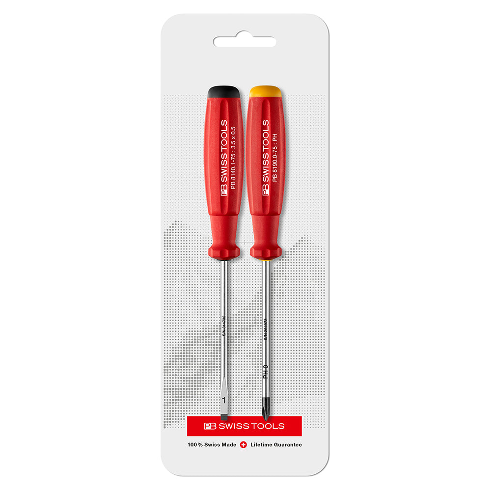 PB SWISS TOOLS_軟柄起子 十字&一字_75mm-2入組(PB_8260.CN)