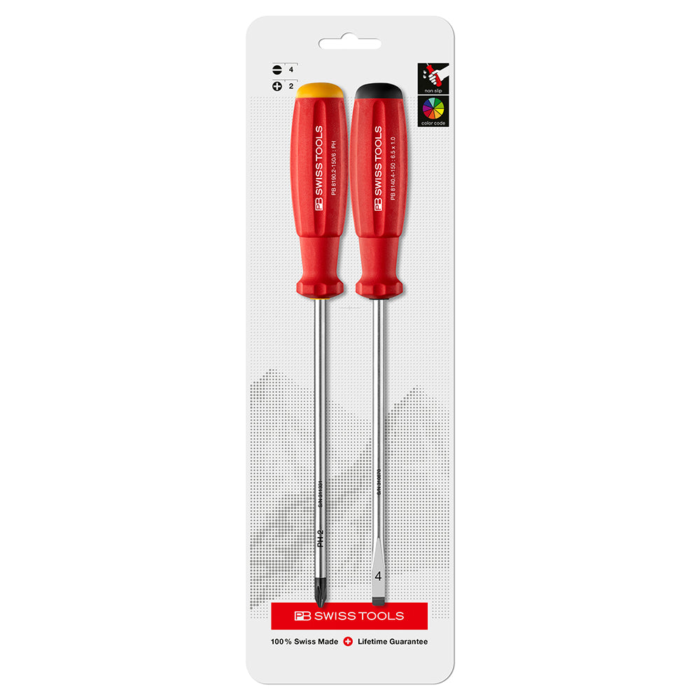 PB SWISS TOOLS_軟柄起子 十字&一字_150mm-2入組(PB_8262.CN)