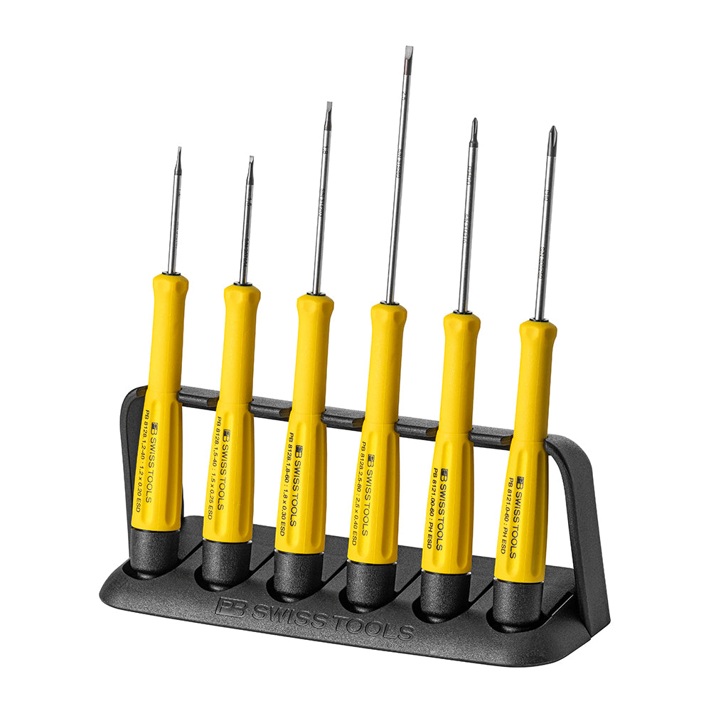 PB SWISS TOOLS_電子精密起子組 抗靜電 十字&一字_6支組(PB_8641.ESD)