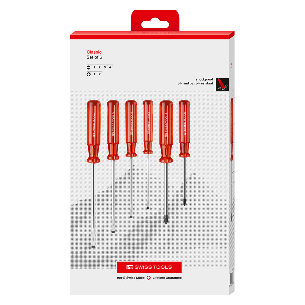 PB SWISS TOOLS_經典握柄起子組CBB 十字&一字_6支組 (PB_1560.CBB)