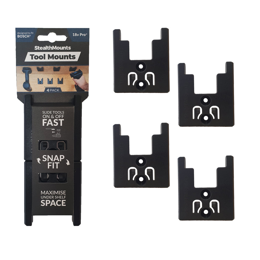 STEALTHMOUNTS_電動工具收納座-BOSCH博世18V用_黑色-4入(TM-BO18-BLK-4)
