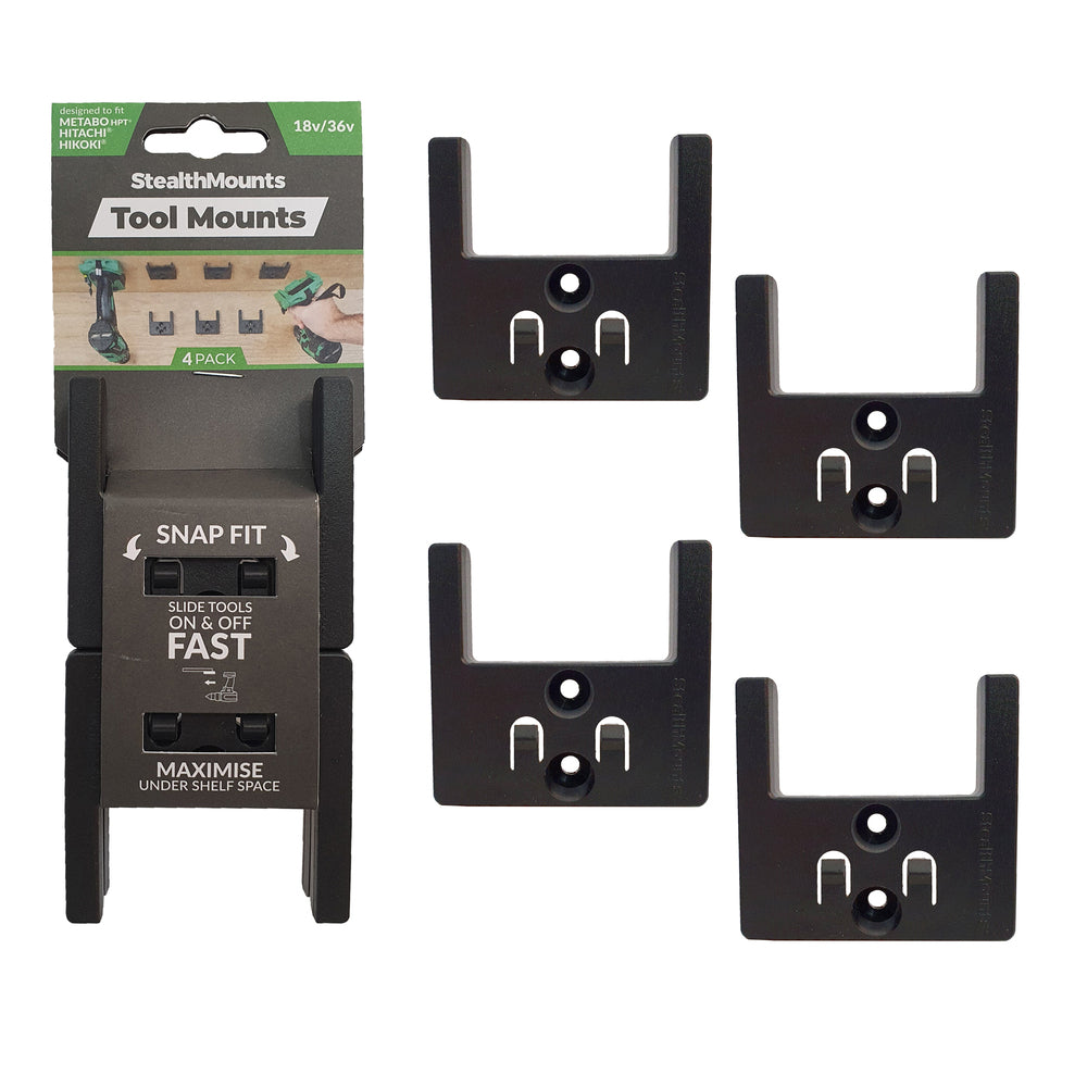 STEALTHMOUNTS_電動工具收納座-HIKOKI 18V用_黑色-4入(TM-MHH18-BLK-4)