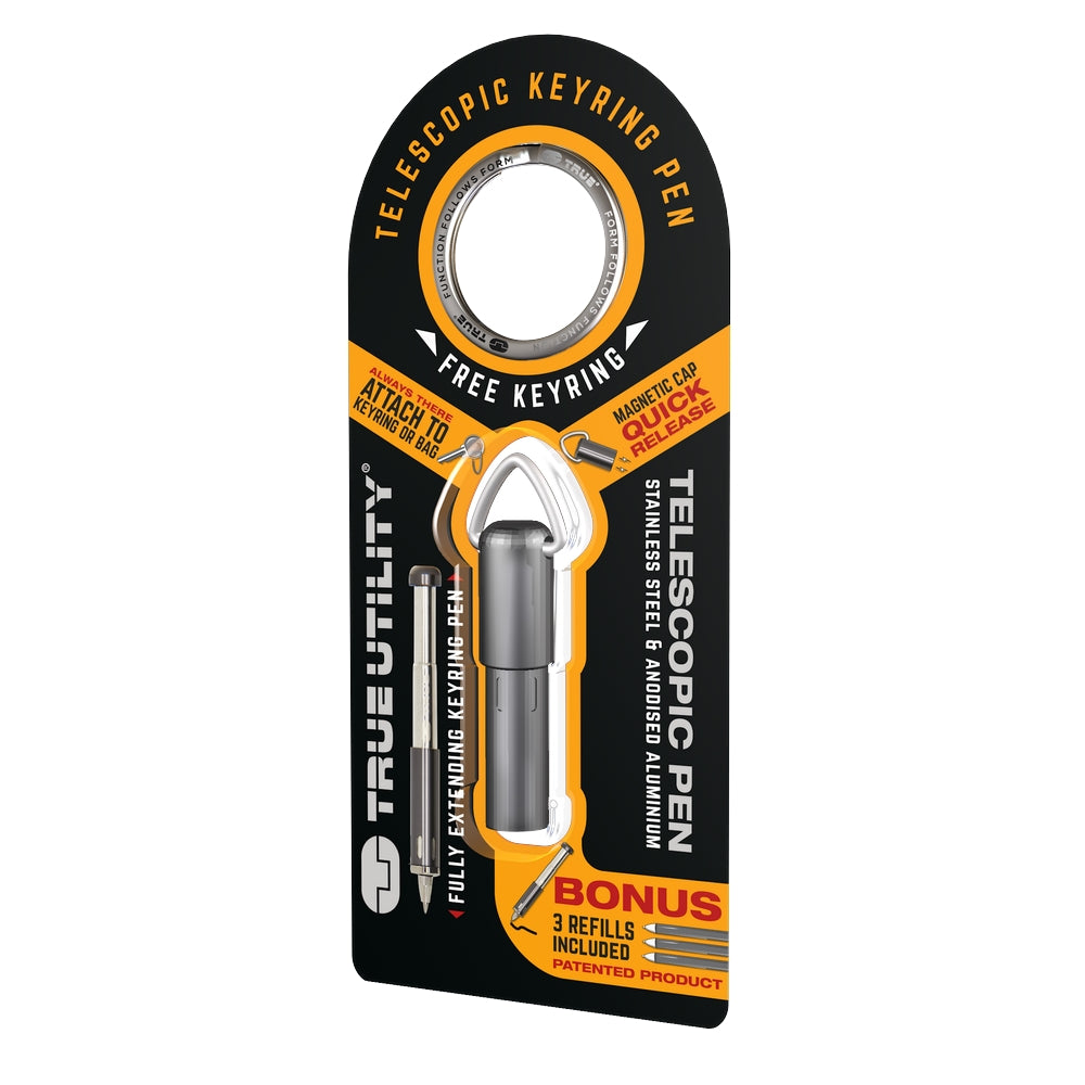 TRUE UTILITY_英國多功能伸縮原子筆TELESCOPIC PEN-吊卡包裝(TU258K)