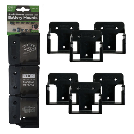 STEALTHMOUNTS_電池收納座-HIKOKI18V用_黑色-6入(BM-MHH18-BLK-6)
