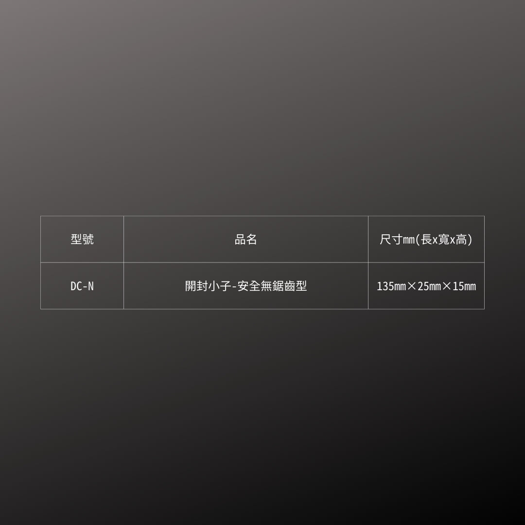CANARY_開封小子-安全無鋸齒型(DC-N)_規格