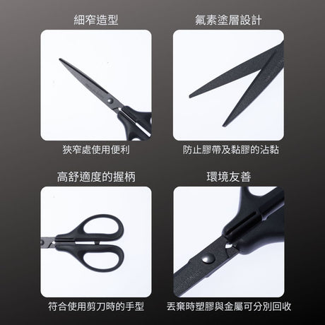 CANARY_ 黑刃不粘膠事務剪(EP-175F)_特色