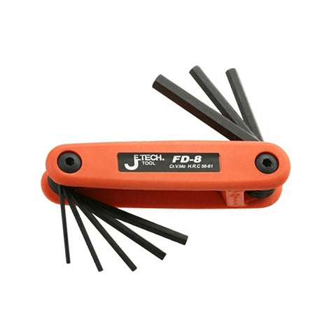 JETECH_折疊式 六角板手_8支組-公制(FD-08MM)