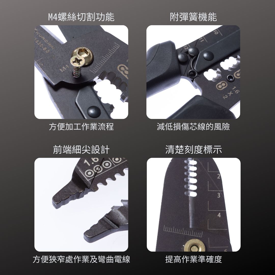 KUROKIN_多用途剝線鉗 黑金系列(FVA-1630-BG)_特色