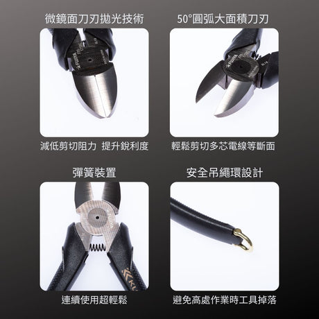 KUROKIN_強力型斜口鉗_150mm 黑金系列(770-150BG)_特色