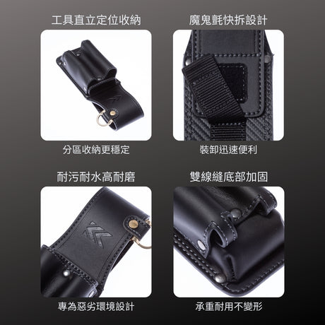 KUROKIN_PU皮革腰間收納袋_切刀+記號筆 黑金系列(AH-13BG)_特色