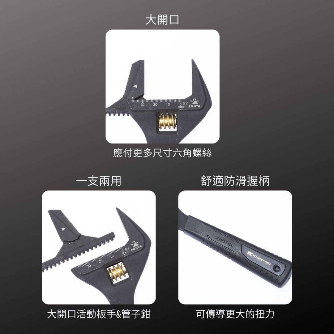 KUROKIN_管鉗兩用活動板手 黑金系列(FLP-38-BG)_特色