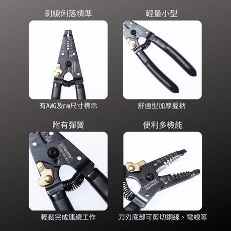 KUROKIN_剝線鉗_A型 黑金系列(PP323A-165-BG)_特色