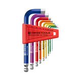 PB SWISS TOOLS_超短球型六角板手組-彩虹系列_9支組
