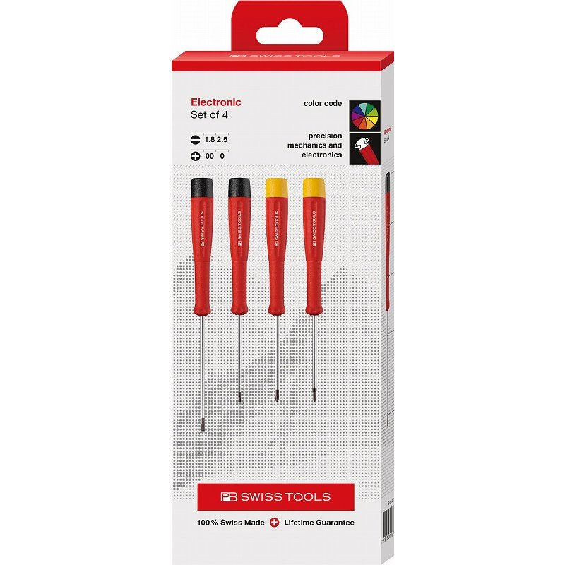 PB SWISS TOOLS_電子精密起子組CBB 十字&一字_4支組